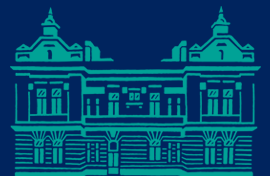 teal building