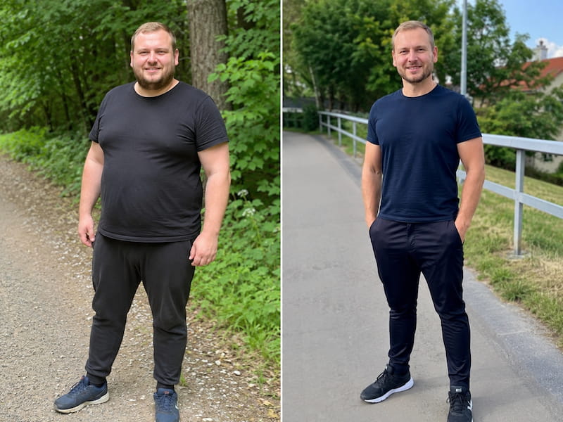 Ozempic - před hubnutím a po hubnutí