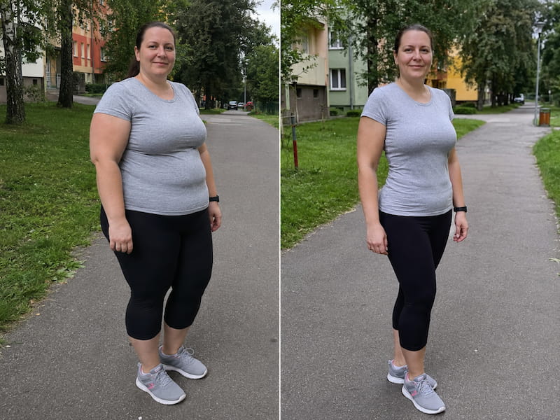 Ozempic - před hubnutím a po hubnutí
