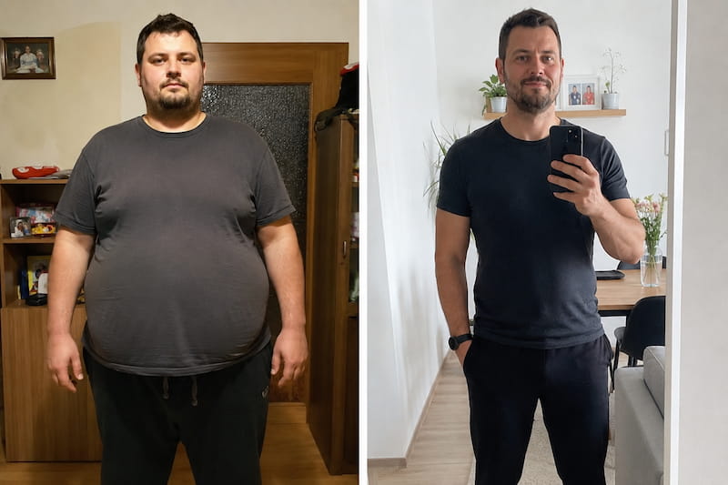 Wegovy lék na hubnutí - před hubnutím a po hubnutí